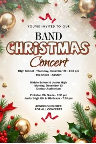 Band Christmas Concert Invite Template Plakat
