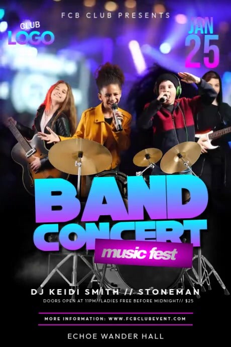 Band Concert Neon Promotion Template | PosterMyWall