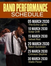 黑色 Band Performance Schedule Iflaya Template