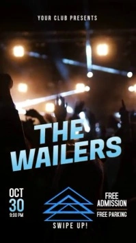 Band singer event blue instagram story ad template