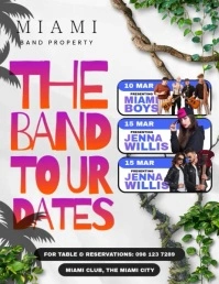 Band Tour Schedule Volante (Carta US) template