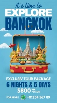 Bangkok Holiday Trip Digital Display (9:16) template