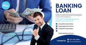Banking Loan Services Ad Obraz udostępniany na Facebooku template