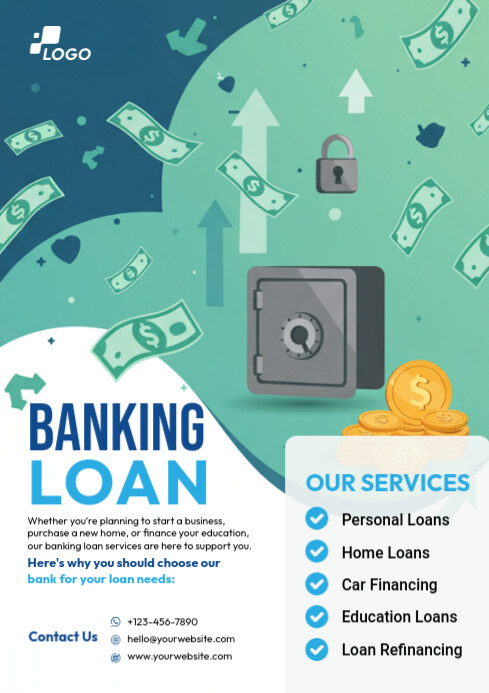 Bank Note Flyer Banking Loan Services Flyer Template | PosterMyWall