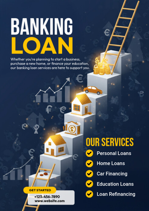 Bank Note Flyer Banking Loan Services Flyer Template | PosterMyWall