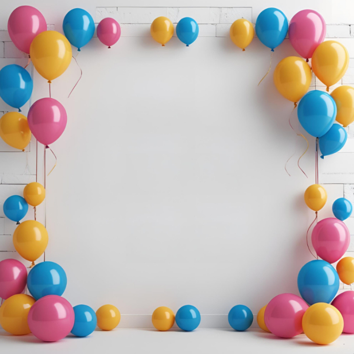 Banner Design with Balloon Frame | Ballon Banner Background Template ...