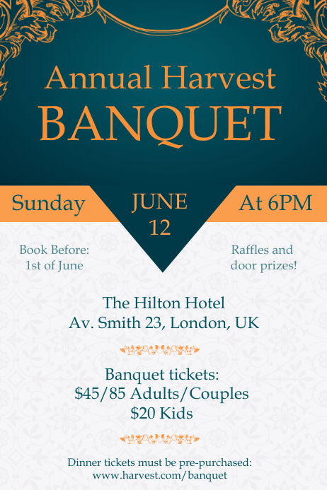 Banquet Atelier Invitation Poster Template Postermywall