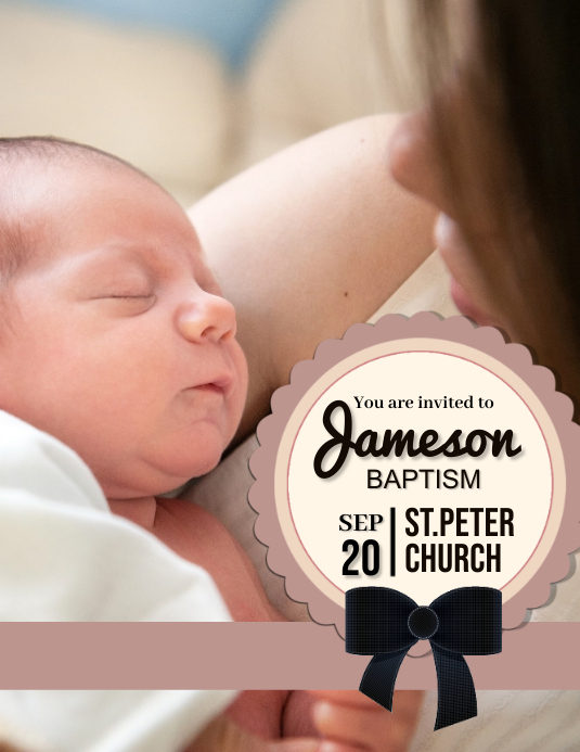 Baptism,baby shower,event 传单(美国信函) template