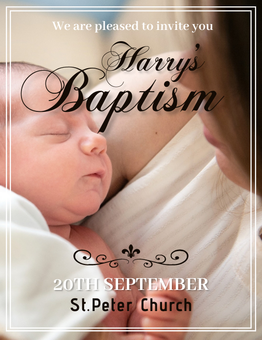 Baptism,baby shower,event Volantino (US Letter) template