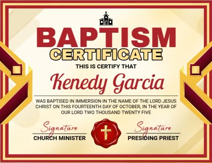 Baptism Certificate Template Flyer (US Letter)
