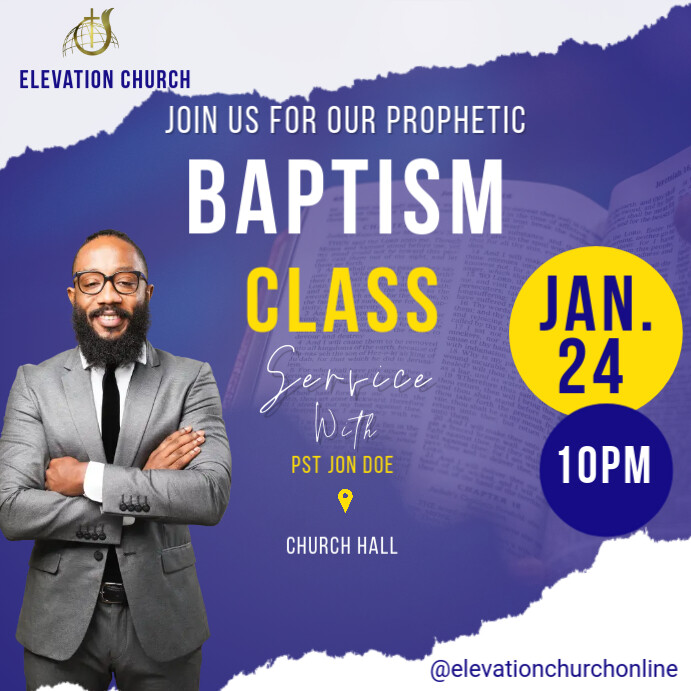 baptism class Instagram Post template