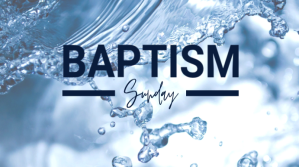 Blå Baptism Announcement Digitalt display Template