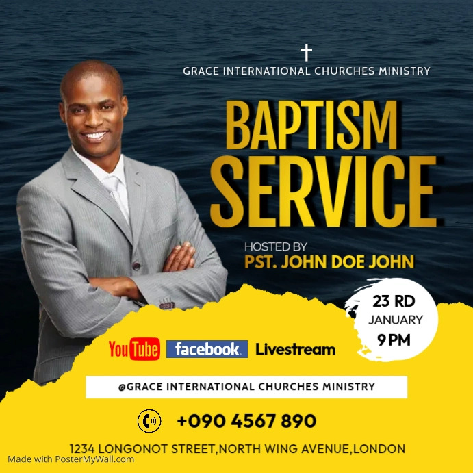 BAPTISM FLYER Template PosterMyWall