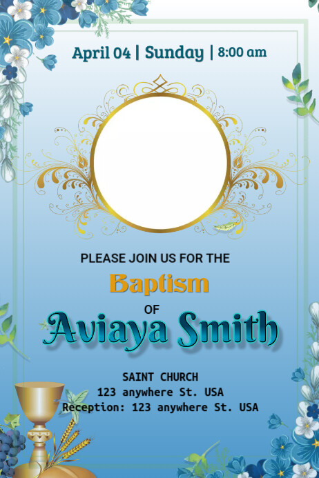 Baptism Invitation Poster template