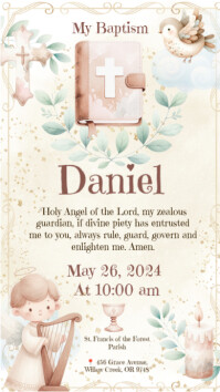 baptism invitation Instagram Story template