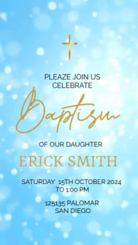 baptism invitation Digitale Vertoning (9:16) template