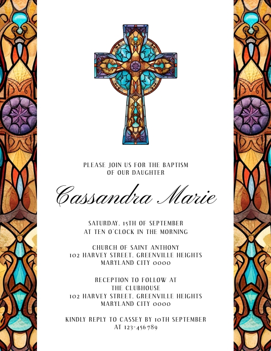 Baptism Invitation Pamflet (Letter AS) template