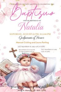 baptism invitation happy celebration temple edit Cartaz template