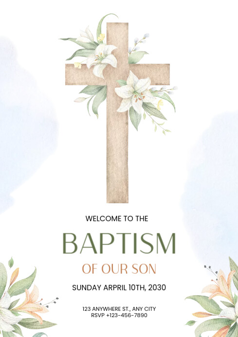 baptism invitation template A4
