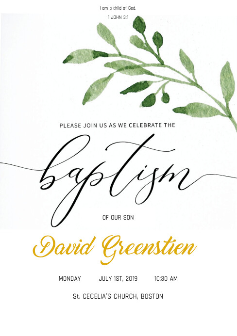 Baptism Invite Template Postermywall