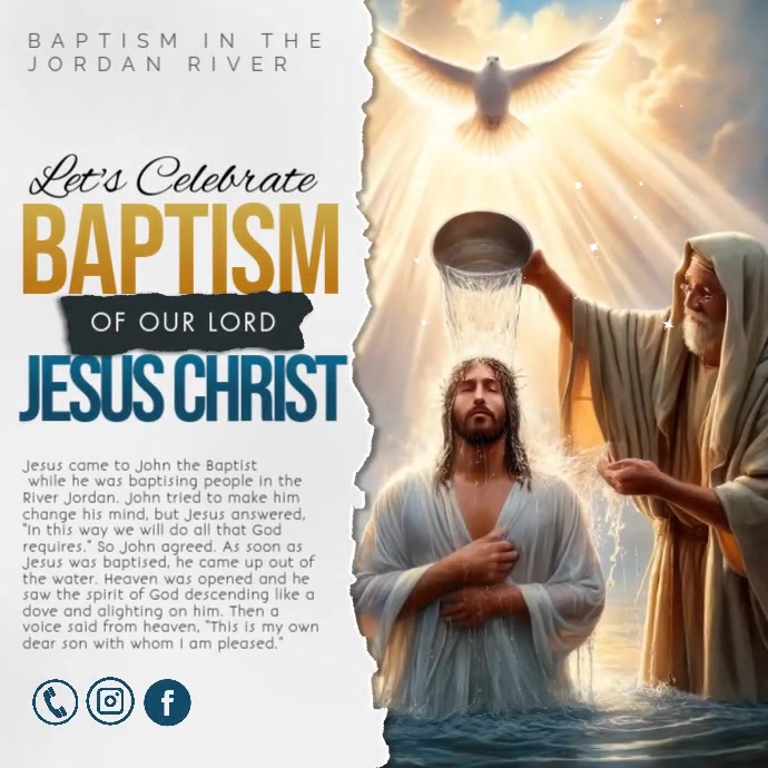 Baptism Script Baptism of Jesus Christ Template | PosterMyWall