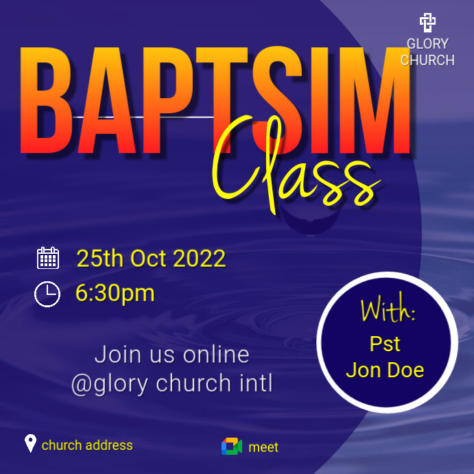 BAPTISM SERVICE (1) Template | PosterMyWall