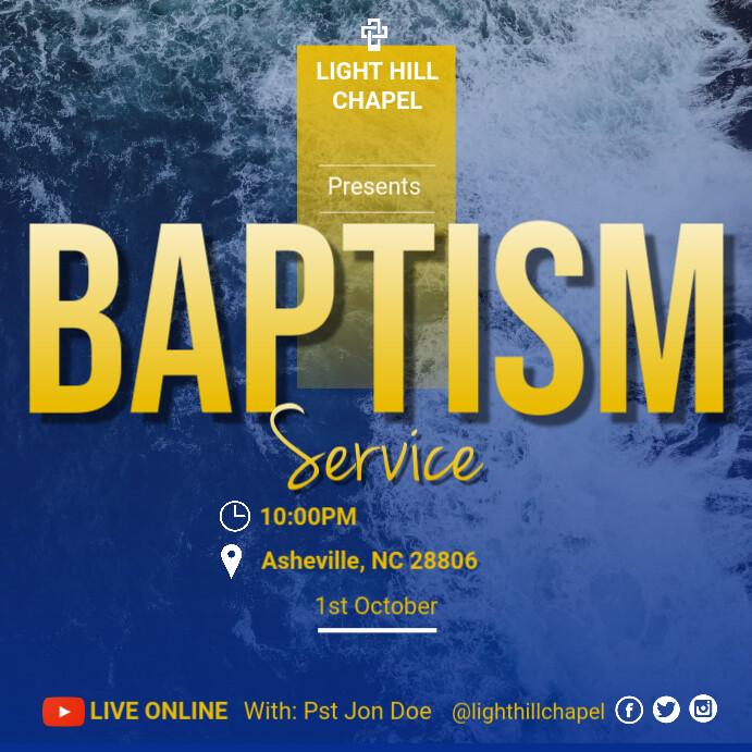 baptism service (3) Instagram Post template
