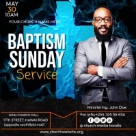baptism service Publicação no Instagram template
