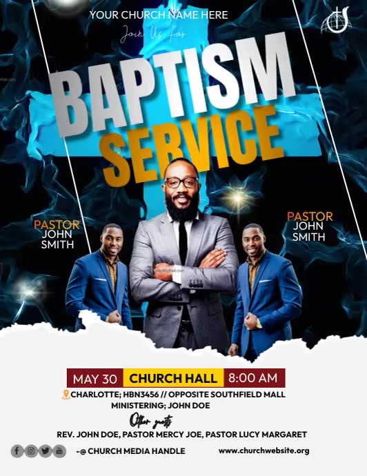 baptism service Flyer (US Letter) template
