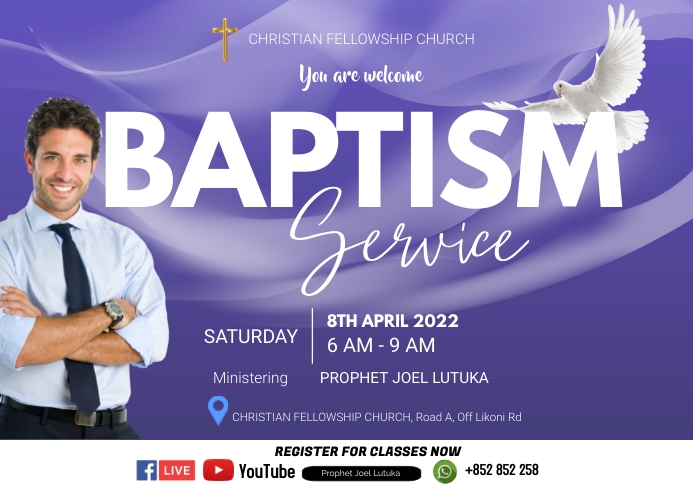 Baptism Service A3 template