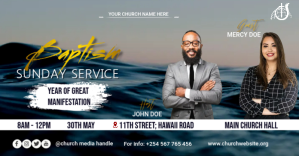 Gris Church Baptism Service delt Facebook-billede Template