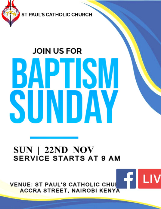 baptism service Flyer (US Letter) template