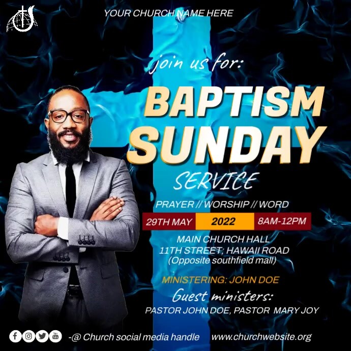 baptism service Instagram 帖子 template