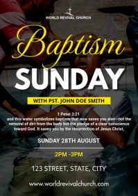 Baptism service flyer A3 template