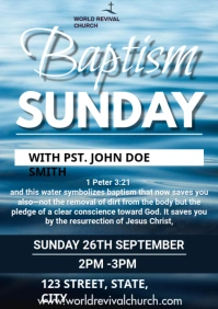 Baptism service flyer A3 template