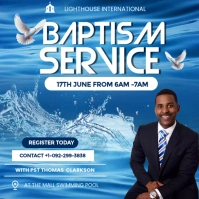 Baptism Service Flyer Instagram Post template