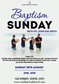 Baptism service flyer A3 template