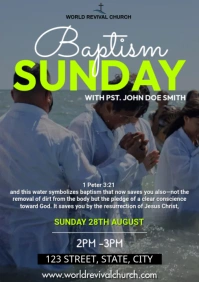Baptism service flyer A3 template