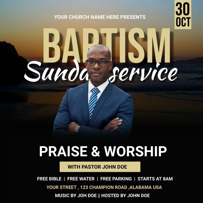 baptism sunday Template | PosterMyWall