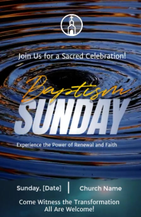 Purple Baptism Sunday Tabloide Template