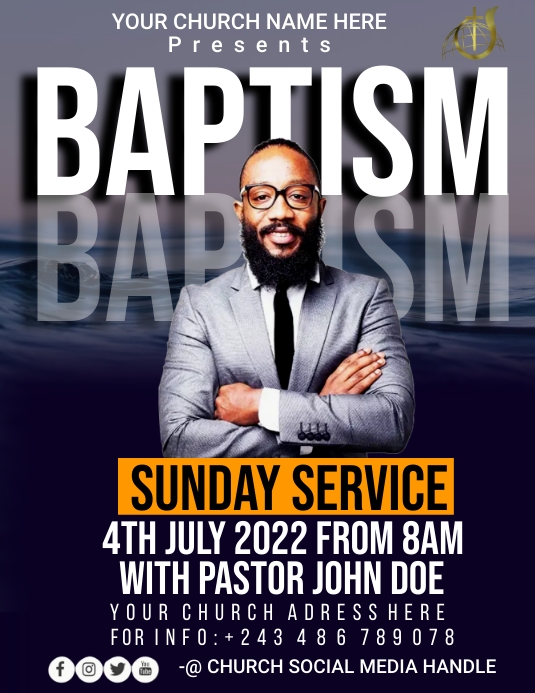 baptism sunday service Flyer (US Letter) template