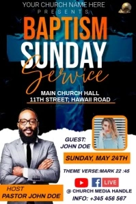 baptism sunday service Poster template