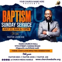 baptism sunday service Instagram Post template