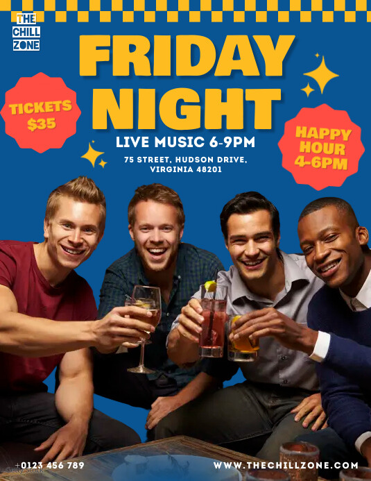 bar after work party flyer template