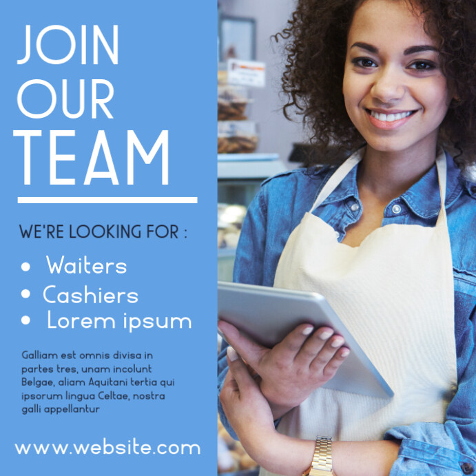 bar and restaurant hiring instagram post Template | PosterMyWall
