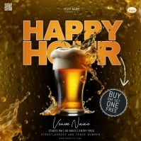 BAR BEER HAPPY HOUR DESIGN TEMPLATE Сообщение Instagram