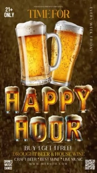 BAR BEER HAPPY HOUR DESIGN TEMPLATE Instagram-Story