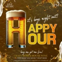 BAR BEER HAPPY HOUR DESIGN TEMPLATE Square (1:1)
