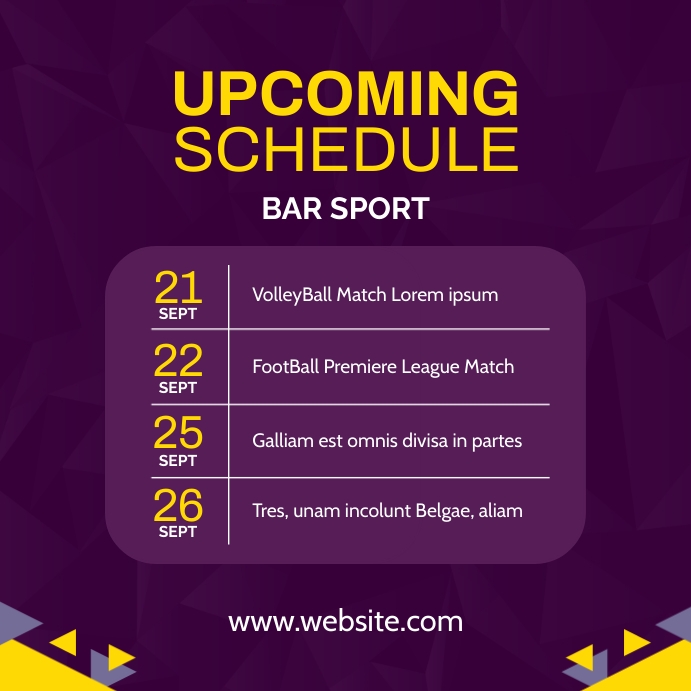 bar events list schedule Template | PosterMyWall