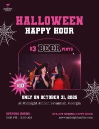Bar Flyer Video Happy Hour Halloween template